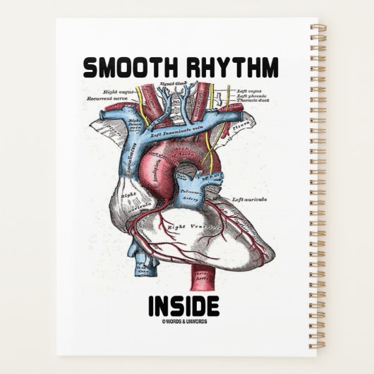 医学的な解剖学的ハート内の滑らかなリズム プランナー手帳 (裏面)