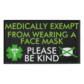 医学的にマスクを免除される顔 名札 (正面)