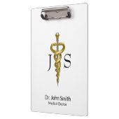 医学的に上品なノーブルエレガント金ゴールドシルバーアスクレピウス クリップボード (左)