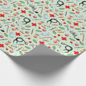 医学的テーマのクリスマス ラッピングペーパー (角)