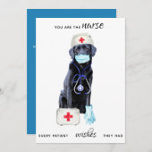 医学的パーソナライズされたにかわいい看護ドッグナースの日 シーズンカード (正面/裏面)