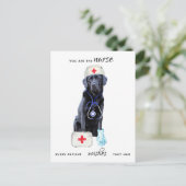 医学的パーソナライズされたにかわいい看護ドッグナースの日 シーズンポストカード (スタンド正面)