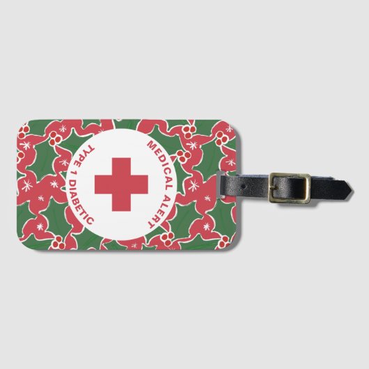 医学的パーソナライズされた注意糖尿病性贈与糖尿病 ラゲッジタグ (正面横)