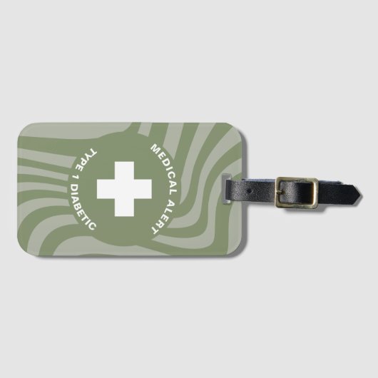 医学的パーソナライズされた注意糖尿病性贈与糖尿病 ラゲッジタグ (正面横)