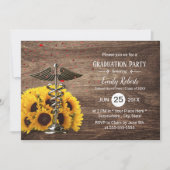 医学看護学校ひまわり素朴の卒業 招待状 (正面)