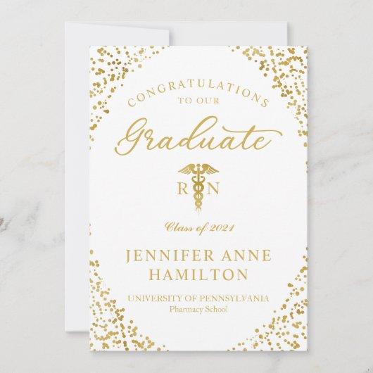 医学看護学校卒業発表 招待状 (正面)