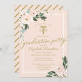 医学看護学校大学院パーティーピンクフローラ 招待状 (正面/裏面)