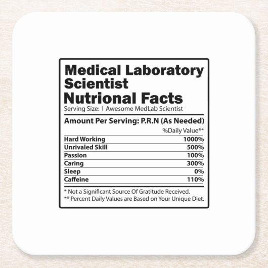 医学研究所科学者 |実験化学の才能 スクエアペーパーコースター (正面)