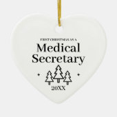 医学秘書の新しい仕事のクリスマス セラミックオーナメント (正面)