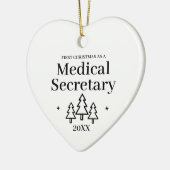 医学秘書の新しい仕事のクリスマス セラミックオーナメント (左)