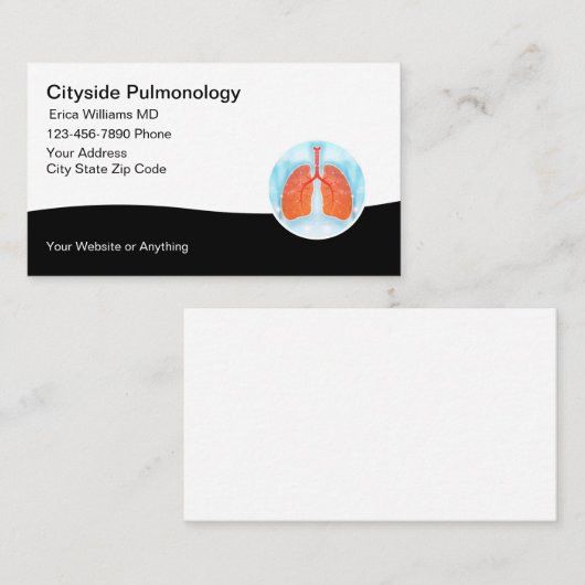 医学肺医学博士の名刺 名刺 (正面/裏面)