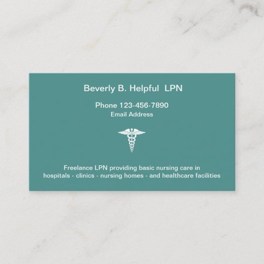 医学認可された実用的なナース 名刺 (正面)