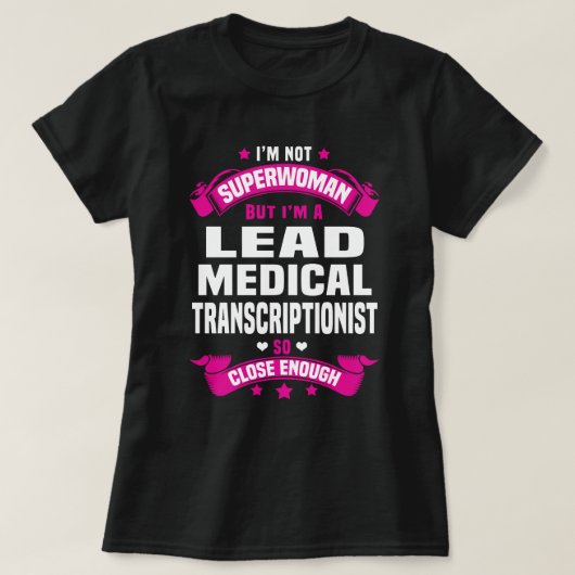 医学転写論者のリーダー Tシャツ (デザイン正面)