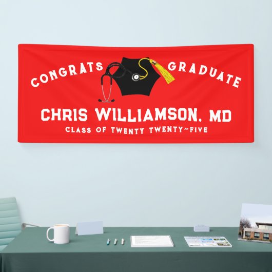 医学部の卒業 横断幕 (トレードショー)