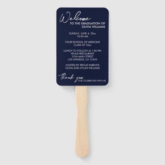 医学部モダン卒業おめでとう写真 ハンドファン (裏面)