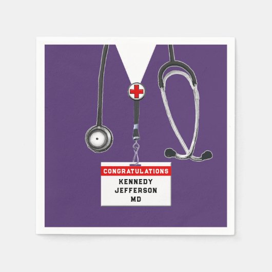 医学部卒業ナプキン スタンダードカクテルナプキン (正面)
