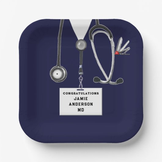 医学部卒業パーティープレート ペーパープレート (正面)