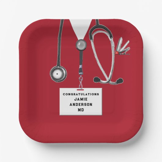 医学部卒業パーティープレート ペーパープレート (正面)