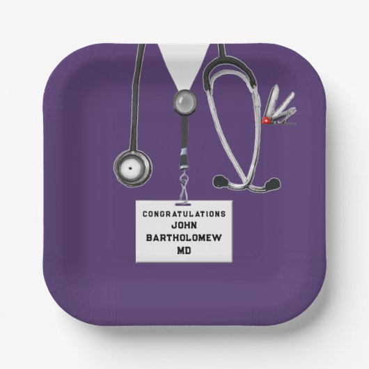 医学部卒業パーティー ペーパープレート (正面)