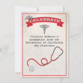 医学部卒業式処方箋招待状 招待状 (裏面)