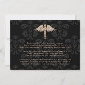 医学部卒業発表（黒）金ゴールド 招待状 (裏面)