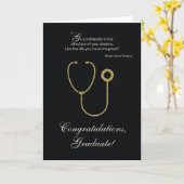 医学部卒業祝いブラック カード (黄色い花)