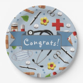 医学部卒業紙プレート ペーパープレート (正面)