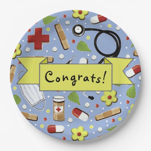 医学部卒業 ペーパープレート (正面)