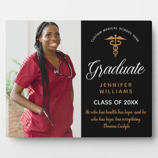 医学部大学院感動的引用文写真 フォトプラーク (正面)