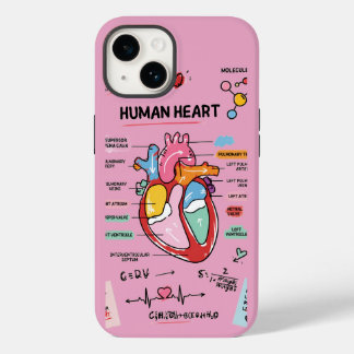 医学部生向けハートの解剖学ドゥードル Case-Mate iPhone 14ケース