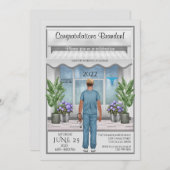 医学部男子卒業式招待状 招待状 (正面/裏面)