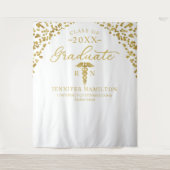 医学部 ホワイトゴールド 卒業式 背景 タペストリー (正面)