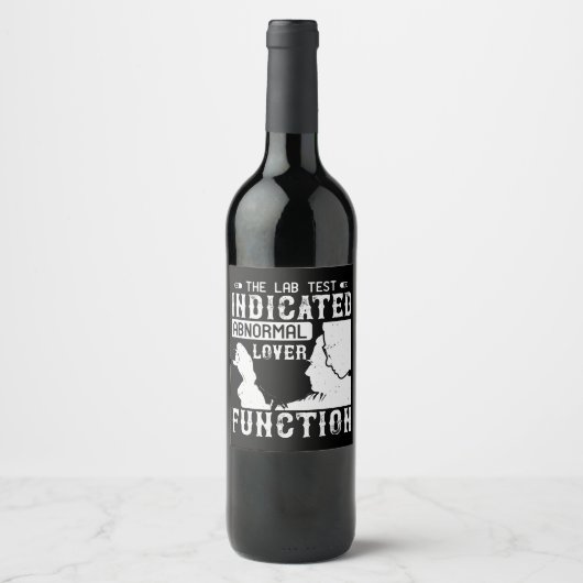 医学 – ラボテストで異常な恋人を示す ワインラベル (正面)