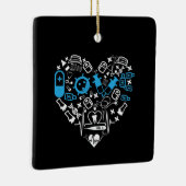 医学 – 医療機器からのハート セラミックオーナメント (右)