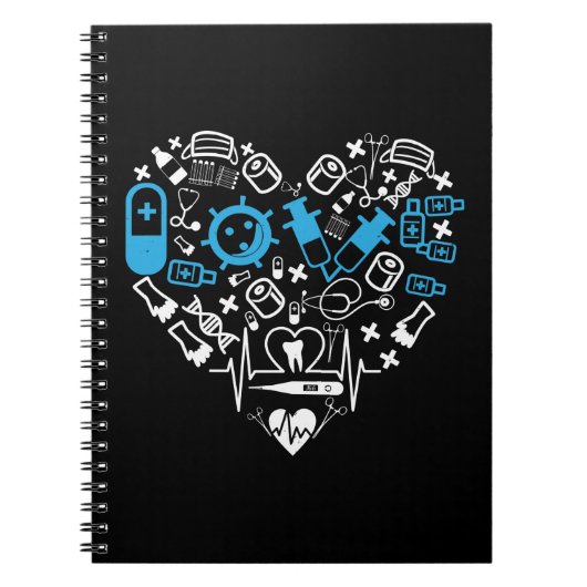 医学 – 医療機器からのハート ノートブック (正面)