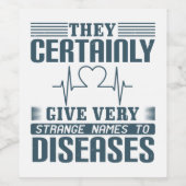 医学 – 病気の奇妙な名前 ワインラベル (シングルラベル)