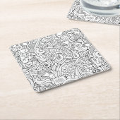 医学B&Wパターン スクエアペーパーコースター (アングル)