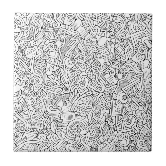 医学B&Wパターン タイル (正面)