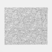 医学B&Wパターン フリースブランケット (正面(横))