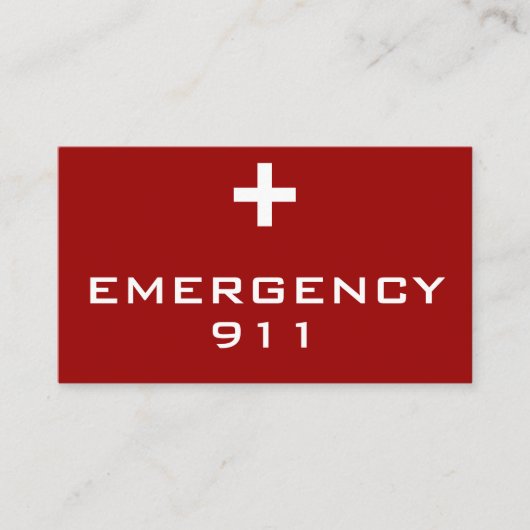 医学IDの緊急時カード 名刺 (正面)