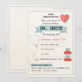 医学Prescription博士の先生誕生会 招待状 (正面/裏面)