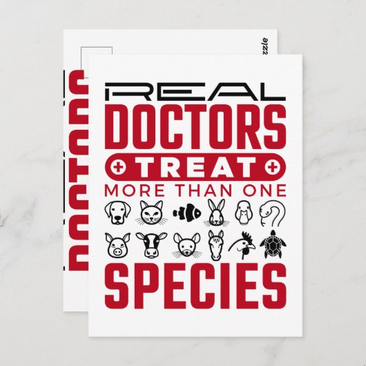 医実在師は複数の種類の獣医を治療する ポストカード (正面/裏面)