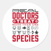 医実在師は複数の種類の獣医を治療する ラウンドシール (正面)