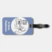 医師おもしろいが聴診器で足をチェック ラゲッジタグ (裏面横)