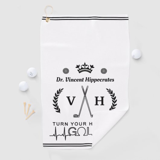 医師おもしろい名パーソナライズされたモノグラム ゴルフタオル (インサイチュ)
