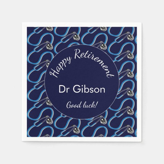 医師およびナース退職後の退職パーティー スタンダードカクテルナプキン (正面)