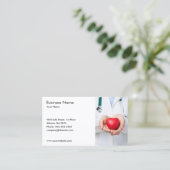 医師およびハート名刺テンプレート 名刺 (スタンド正面)