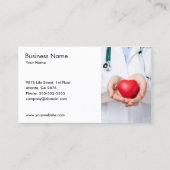 医師およびハート名刺テンプレート 名刺 (正面)