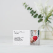 医師およびハート名刺テンプレート 名刺 (スタンド正面)