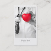 医師およびハート名刺テンプレート 名刺 (正面)